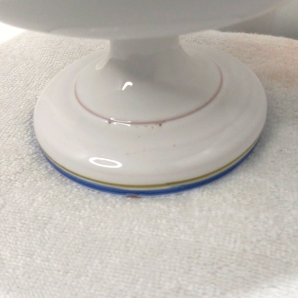 Mancer Bowl on Stand, Hand Painted Made in Italy, 8"x 18" around - Picture 8 of 8